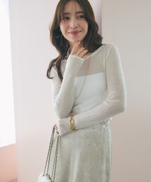 La boutique BonBon シルバー 長袖ニットセーター La boutique BonBon｜ラブティックボンボンのニット/セーター