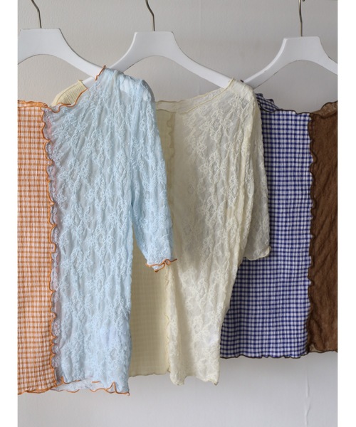 Katrin TOKYO（カトリーントーキョー）の「patchwork mellow tops（Tシャツ/カットソー・レディース・ブルー系その他/オレンジ系その他/アイボリー・XS/FREE）」の7枚目の写真