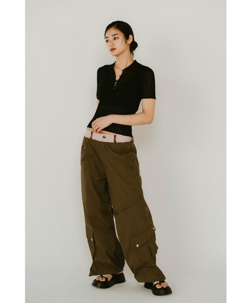 Knuth Marf(クヌースマーフ)の「Knuth Marf sheer polo knit(ニット/セーター・レディース・ブラック/オレンジ/ライトグリーン・FREE)」の6枚目の写真