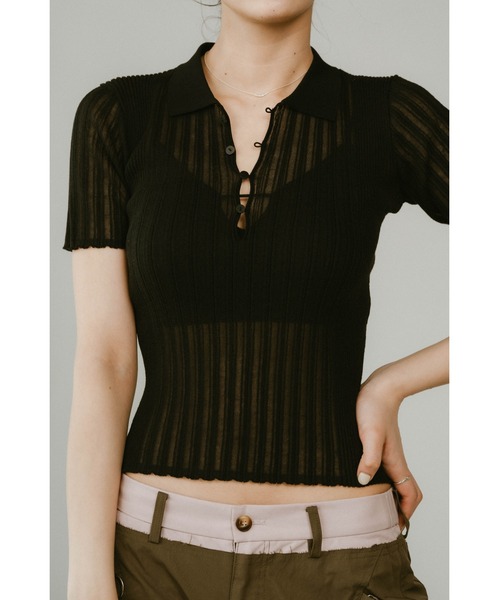 Knuth Marf sheer polo knit（ニット/セーター）｜Knuth Marf