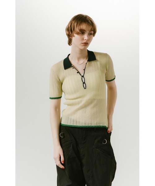 Knuth Marf(クヌースマーフ)の「Knuth Marf sheer polo knit(ニット/セーター・レディース・ブラック/オレンジ/ライトグリーン・FREE)」の22枚目の写真
