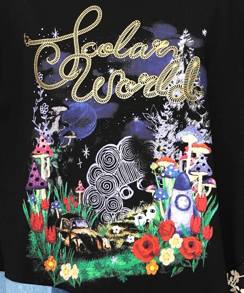 kolor◎SSコレクション ワンピース セール】152757：リメイク風デニム切替 花柄ワンピース