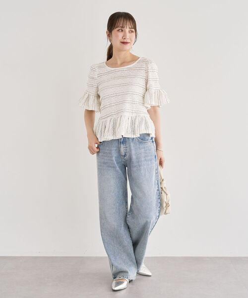 Sugar spoon(シュガースプーン)の「・SUGAR SPOON レースフリルプルオーバー(Tシャツ/カットソー・レディース・オフホワイト/ブラック/ブラウン・FREE)」の13枚目の写真