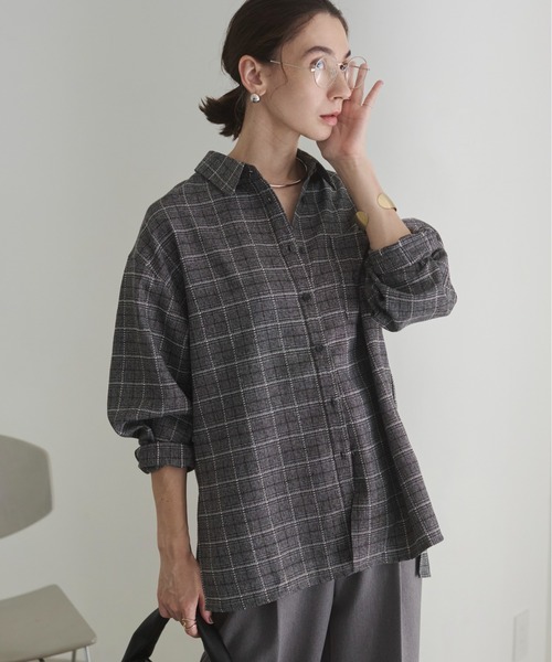 ANGIE(アンジー)の「オーバーサイズ チェックシャツ(シャツ/ブラウス・レディース・ブラウン系その他/グレー系その他・FREE)」の11枚目の写真