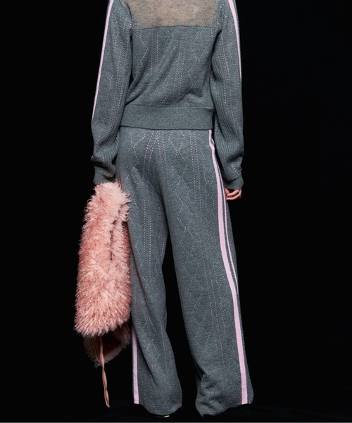 MAISON SPECIAL（メゾンスペシャル）の「Openwork Knitting Track Pants/透かし編みニットトラックパンツ■セットアップ対応■（その他パンツ・レディース・グレー/レッド/ホワイト・36/38）」の11枚目の写真