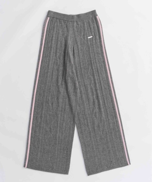 MAISON SPECIAL（メゾンスペシャル）の「Openwork Knitting Track Pants/透かし編みニットトラックパンツ■セットアップ対応■（その他パンツ・レディース・グレー/レッド/ホワイト・36/38）」の13枚目の写真