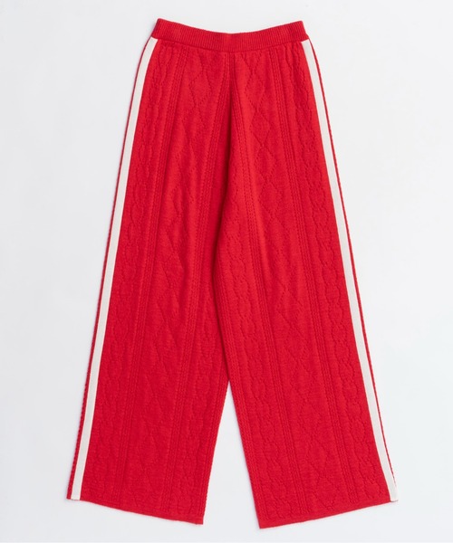 MAISON SPECIAL（メゾンスペシャル）の「Openwork Knitting Track Pants/透かし編みニットトラックパンツ■セットアップ対応■（その他パンツ・レディース・グレー/レッド/ホワイト・36/38）」の19枚目の写真