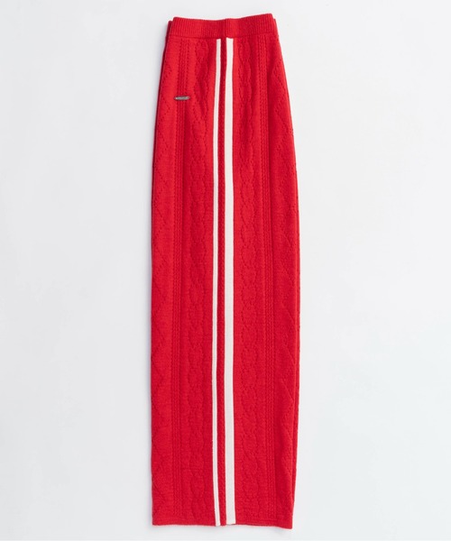 MAISON SPECIAL（メゾンスペシャル）の「Openwork Knitting Track Pants/透かし編みニットトラックパンツ■セットアップ対応■（その他パンツ・レディース・グレー/レッド/ホワイト・36/38）」の18枚目の写真