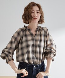 チェック柄ベージュトップス トップス（ベージュ系・チェック柄）ファッション通販 - ZOZOTOWN