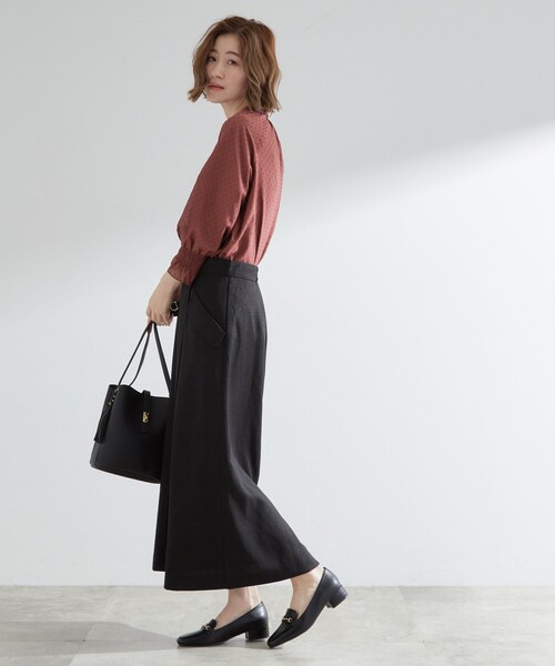 grove（グローブ）の「衿もとすっきり一枚で映える 涼しげ秋色チェックブラウス（シャツ/ブラウス・レディース・ボルドー/ネイビー系1/ブラック/ベージュ系その他5/オフホワイト・02/03/01/04/05）」の16枚目の写真