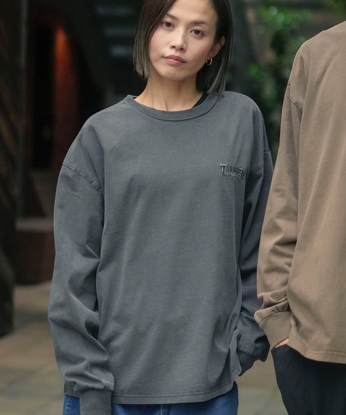 THRASHER(スラッシャー)の「GONZ ART PIGMENT L/S T-SHIRTS/THRASHER スラッシャーゴンズアート刺繍ピグメント加工長袖Tシャツ(Tシャツ/カットソー・メンズ・チャコールグレー/ブラウン・X-LARGE/LARGE/MEDIUM)」の13枚目の写真