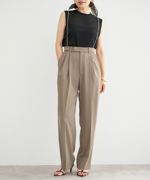 IENA（イエナ）の「《追加5》サスペンダーツイルパンツ（スラックス・レディース・ブラック/カーキ・38/36/34/40）」の2枚目の写真