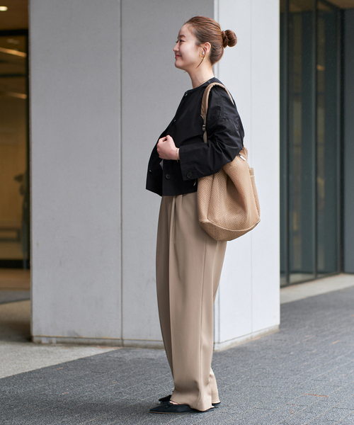 IENA（イエナ）の「《追加5》サスペンダーツイルパンツ（スラックス・レディース・ブラック/カーキ・38/36/34/40）」の6枚目の写真