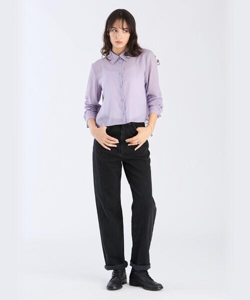 To b. by agnes b.(トゥービーバイアニエスベー)の「シアー コットン ロングスリーブ シャツ(シャツ/ブラウス・レディース・パープル系その他・36/40/38)」の6枚目の写真