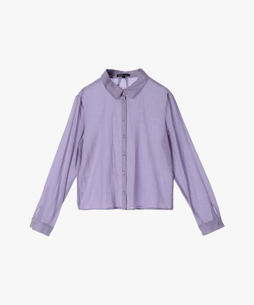 To b. by agnes b.(トゥービーバイアニエスベー)の「シアー コットン ロングスリーブ シャツ(シャツ/ブラウス・レディース・パープル系その他・36/40/38)」の2枚目の写真