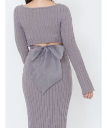 EATME | BACKリボンリブニットワンピース(ワンピース)