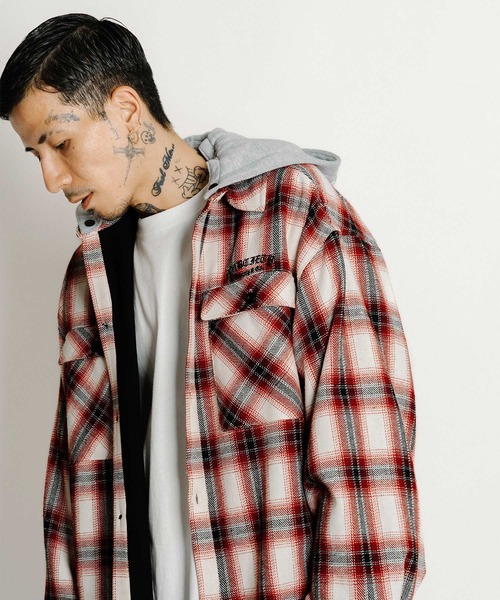 Subciety（サブサエティ）の「Detachable hood plaid jkt（ブルゾン・メンズ・ホワイト/レッド/ブラック・SMALL/X-LARGE/LARGE/MEDIUM）」の3枚目の写真