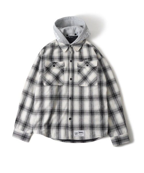 Subciety（サブサエティ）の「Detachable hood plaid jkt（ブルゾン・メンズ・ホワイト/レッド/ブラック・SMALL/X-LARGE/LARGE/MEDIUM）」の4枚目の写真