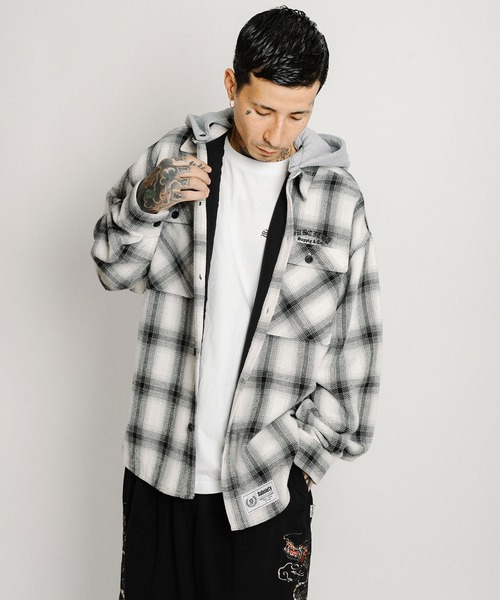 Subciety（サブサエティ）の「Detachable hood plaid jkt（ブルゾン・メンズ・ホワイト/レッド/ブラック・SMALL/X-LARGE/LARGE/MEDIUM）」の11枚目の写真