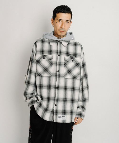 Subciety（サブサエティ）の「Detachable hood plaid jkt（ブルゾン・メンズ・ホワイト/レッド/ブラック・SMALL/X-LARGE/LARGE/MEDIUM）」の13枚目の写真