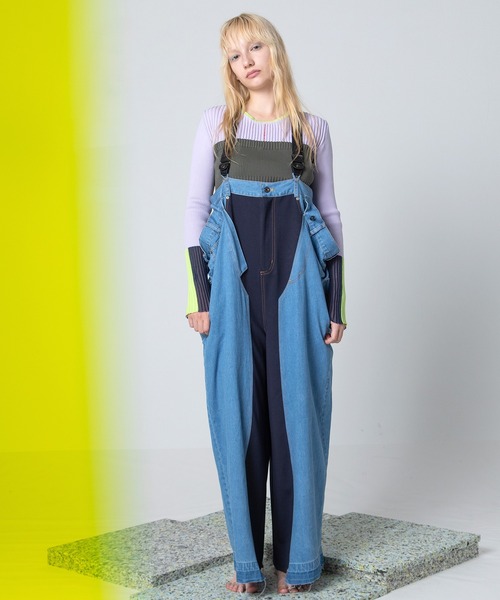 デニムリメイクサロペット（サロペット/オーバーオール）｜AULA AILA