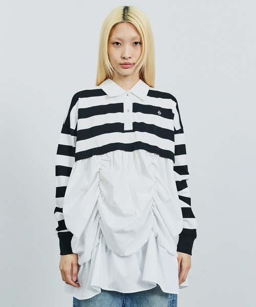 セール】Layered Like Polo Shirt/レイヤードライクポロシャツ
