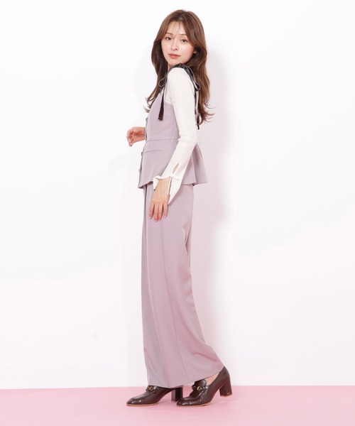 JILL by JILL STUART（ジルバイジルスチュアート）の「◇＜セットアップ対応＞ベーシックツイルベロアリボンビスチェ（シャツ/ブラウス・レディース・グレー/ブラウン・FREE）」の18枚目の写真