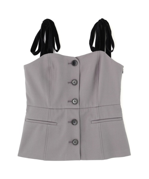 JILL by JILL STUART（ジルバイジルスチュアート）の「◇＜セットアップ対応＞ベーシックツイルベロアリボンビスチェ（シャツ/ブラウス・レディース・グレー/ブラウン・FREE）」の20枚目の写真