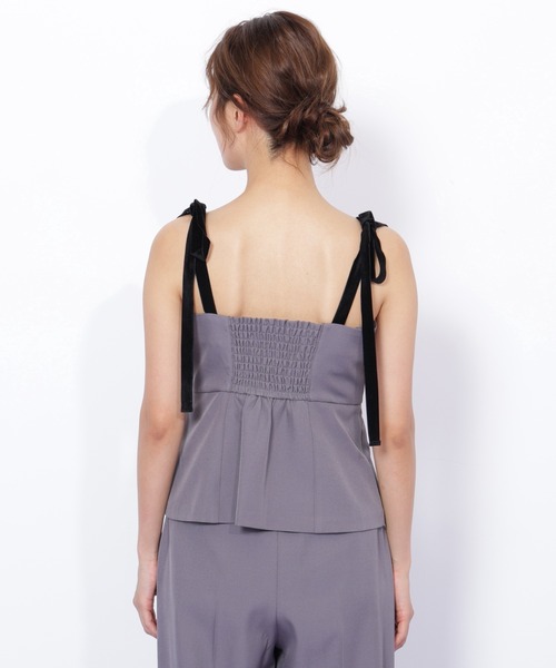 JILL by JILL STUART（ジルバイジルスチュアート）の「◇＜セットアップ対応＞ベーシックツイルベロアリボンビスチェ（シャツ/ブラウス・レディース・グレー/ブラウン・FREE）」の11枚目の写真