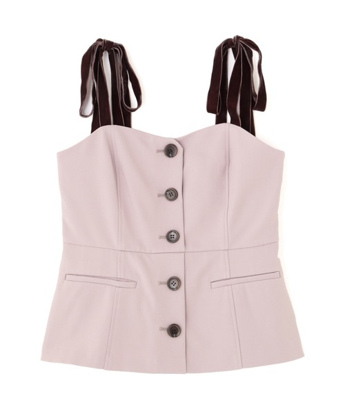 JILL by JILL STUART（ジルバイジルスチュアート）の「◇＜セットアップ対応＞ベーシックツイルベロアリボンビスチェ（シャツ/ブラウス・レディース・グレー/ブラウン・FREE）」の22枚目の写真