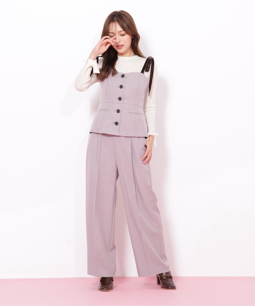 JILL by JILL STUART（ジルバイジルスチュアート）の「◇＜セットアップ対応＞ベーシックツイルベロアリボンビスチェ（シャツ/ブラウス・レディース・グレー/ブラウン・FREE）」の17枚目の写真
