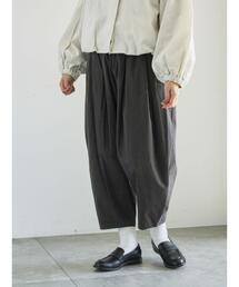 【天日干し風加工】タックギャザーパンツ