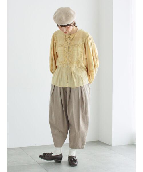 TSUHARU by Samansa Mos2(ツハルバイサマンサモスモス)の「【天日干し風加工】タックギャザーパンツ(その他パンツ・レディース・チャコールグレー/ベージュ/オリーブ・F)」の8枚目の写真