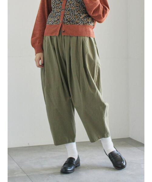 TSUHARU by Samansa Mos2(ツハルバイサマンサモスモス)の「【天日干し風加工】タックギャザーパンツ(その他パンツ・レディース・チャコールグレー/ベージュ/オリーブ・F)」の9枚目の写真