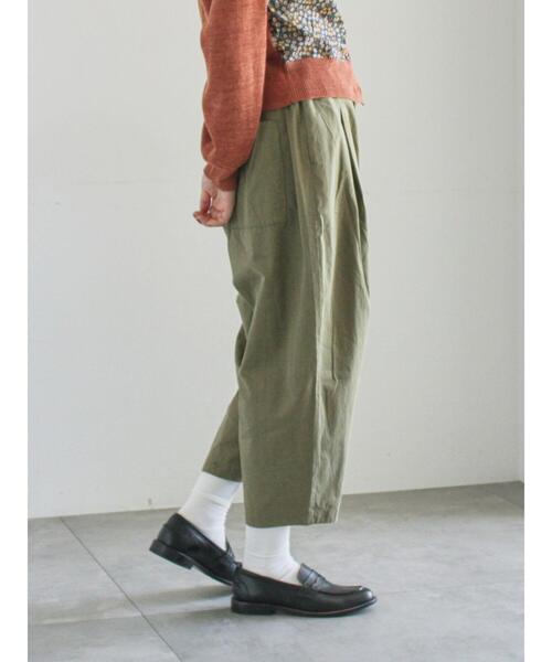 TSUHARU by Samansa Mos2(ツハルバイサマンサモスモス)の「【天日干し風加工】タックギャザーパンツ(その他パンツ・レディース・チャコールグレー/ベージュ/オリーブ・F)」の10枚目の写真