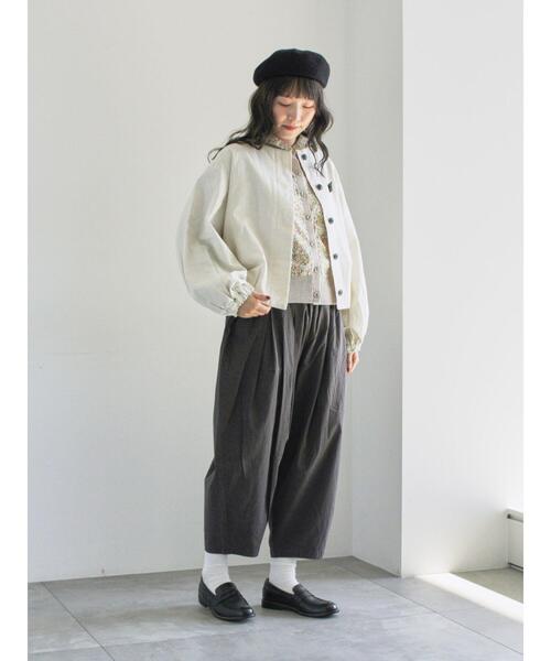 TSUHARU by Samansa Mos2(ツハルバイサマンサモスモス)の「【天日干し風加工】タックギャザーパンツ(その他パンツ・レディース・チャコールグレー/ベージュ/オリーブ・F)」の16枚目の写真