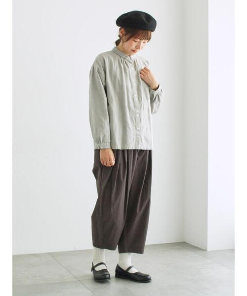 TSUHARU by Samansa Mos2(ツハルバイサマンサモスモス)の「【天日干し風加工】タックギャザーパンツ(その他パンツ・レディース・チャコールグレー/ベージュ/オリーブ・F)」の18枚目の写真