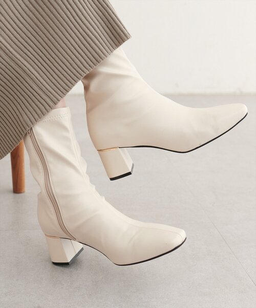 natural couture（ナチュラルクチュール）の「ゴールドポイントストレッチブーツ（ブーツ・レディース・ベージュ系その他/アイボリー/ブラック・LARGE/MEDIUM/SMALL）」の4枚目の写真