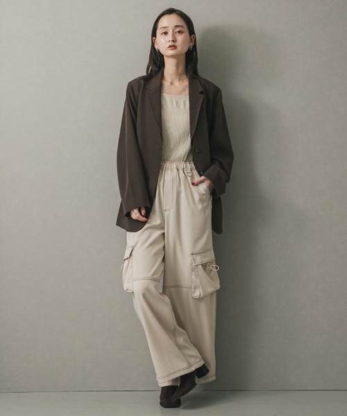SENSE OF PLACE by URBAN RESEARCH（センスオブプレイスバイアーバンリサーチ）の「ステッチカーゴイージーパンツ（その他パンツ・レディース・ブラウン/アイボリー・ONE）」の22枚目の写真