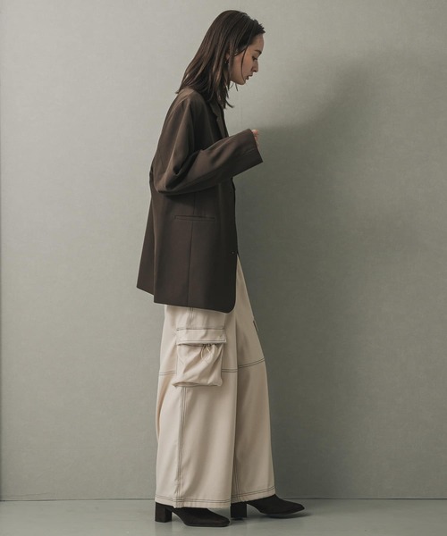 SENSE OF PLACE by URBAN RESEARCH（センスオブプレイスバイアーバンリサーチ）の「ステッチカーゴイージーパンツ（その他パンツ・レディース・ブラウン/アイボリー・ONE）」の20枚目の写真