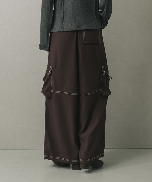 SENSE OF PLACE by URBAN RESEARCH（センスオブプレイスバイアーバンリサーチ）の「ステッチカーゴイージーパンツ（その他パンツ・レディース・ブラウン/アイボリー・ONE）」の18枚目の写真