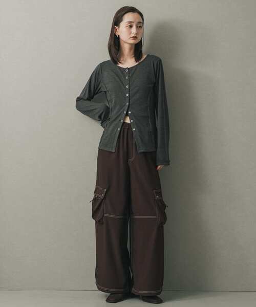 SENSE OF PLACE by URBAN RESEARCH（センスオブプレイスバイアーバンリサーチ）の「ステッチカーゴイージーパンツ（その他パンツ・レディース・ブラウン/アイボリー・ONE）」の17枚目の写真