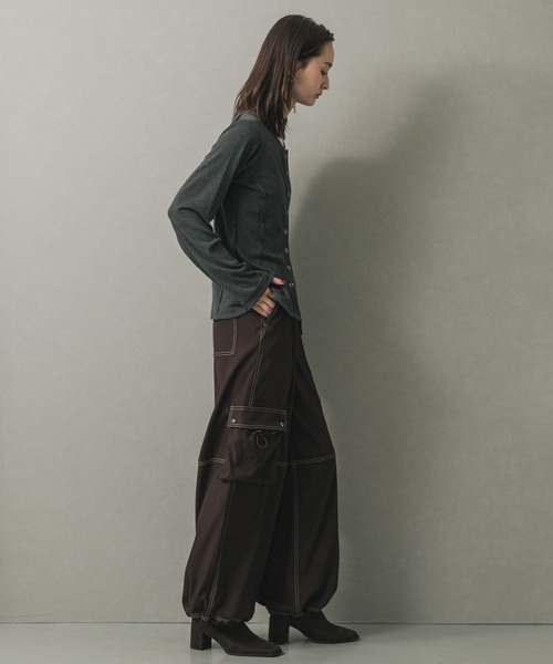 SENSE OF PLACE by URBAN RESEARCH（センスオブプレイスバイアーバンリサーチ）の「ステッチカーゴイージーパンツ（その他パンツ・レディース・ブラウン/アイボリー・ONE）」の15枚目の写真