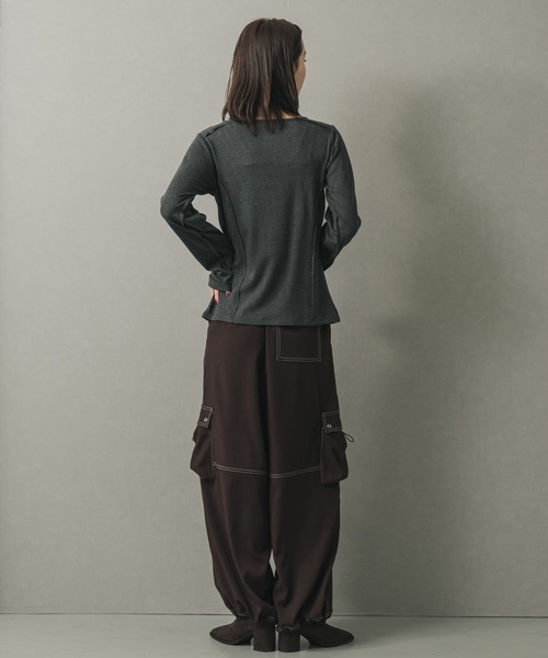 SENSE OF PLACE by URBAN RESEARCH（センスオブプレイスバイアーバンリサーチ）の「ステッチカーゴイージーパンツ（その他パンツ・レディース・ブラウン/アイボリー・ONE）」の14枚目の写真