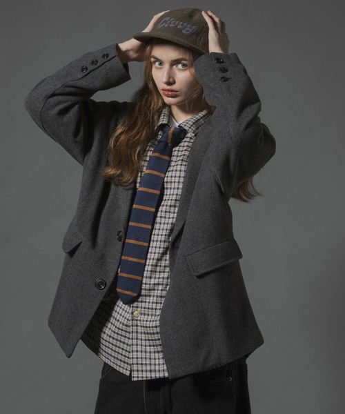 CIVVY.(シヴィ―)の「Herringbone / Bird's Eye Tailored Jacket - ヘリンボーン / バーズアイテーラードジャケット(テーラードジャケット・メンズ・ブラウン/ブラック・MEDIUM/LARGE)」の17枚目の写真