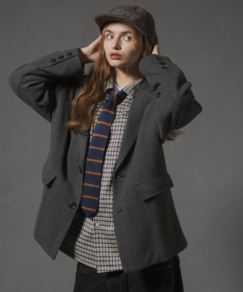 CIVVY.(シヴィ―)の「Herringbone / Bird's Eye Tailored Jacket - ヘリンボーン / バーズアイテーラードジャケット(テーラードジャケット・メンズ・ブラウン/ブラック・MEDIUM/LARGE)」の14枚目の写真