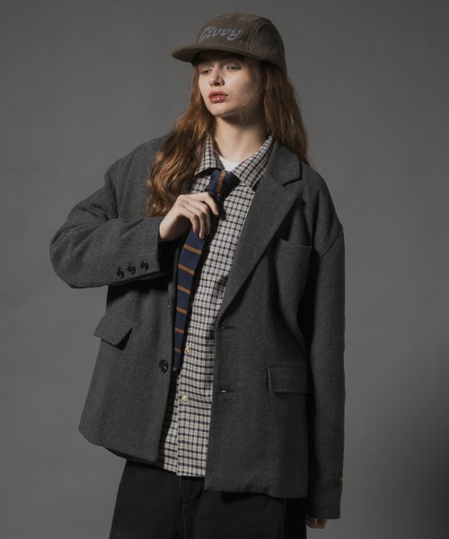 CIVVY.(シヴィ―)の「Herringbone / Bird's Eye Tailored Jacket - ヘリンボーン / バーズアイテーラードジャケット(テーラードジャケット・メンズ・ブラウン/ブラック・MEDIUM/LARGE)」の18枚目の写真