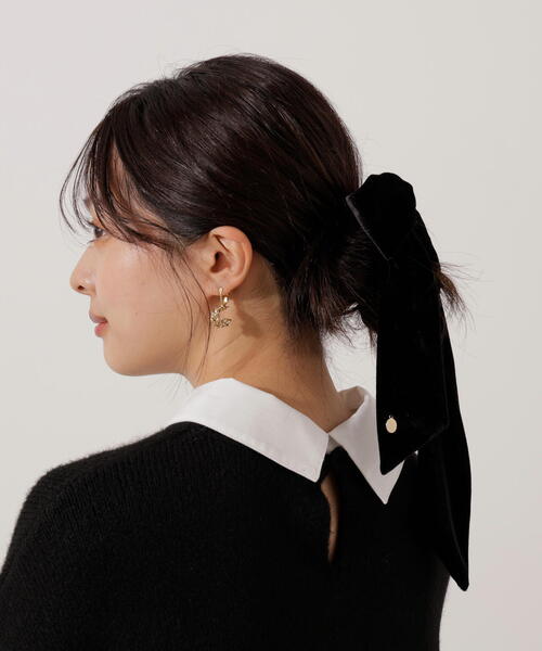 EDIT COLOGNE（エディットコロン）の「ベロアリボン（ヘアゴム・レディース・ブラック/グレー・ﾌﾘ-）」の5枚目の写真