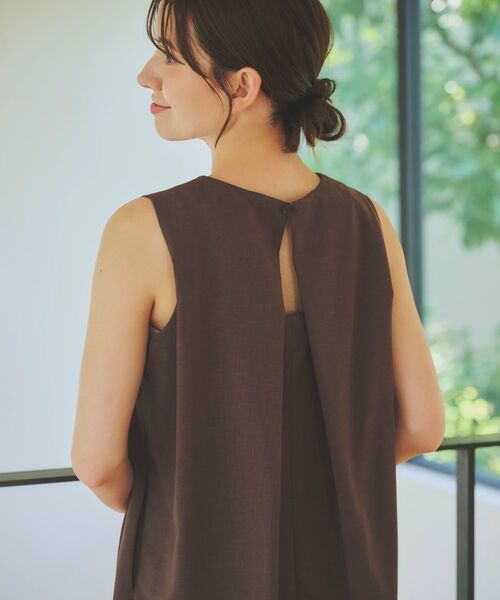COHINA(コヒナ)の「リネンライクコクーンタックワンピース 【低身長・小柄女性】(ワンピース・レディース・ブラウン/オレンジ/グリーン・ONE SIZE)」の7枚目の写真