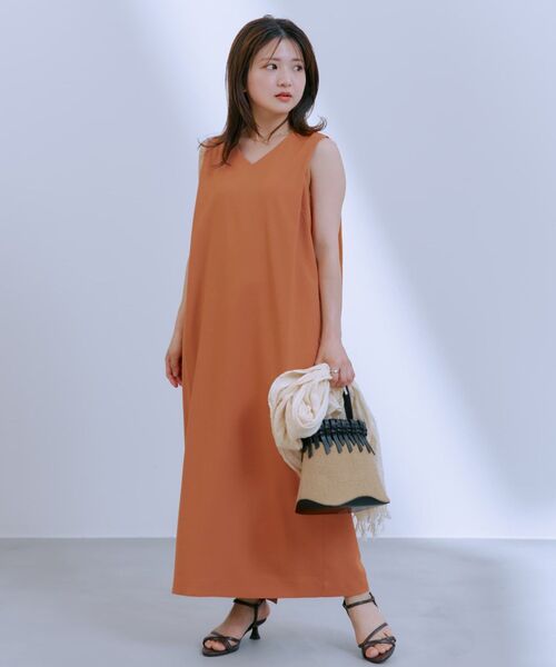 COHINA(コヒナ)の「リネンライクコクーンタックワンピース 【低身長・小柄女性】(ワンピース・レディース・ブラウン/オレンジ/グリーン・ONE SIZE)」の10枚目の写真